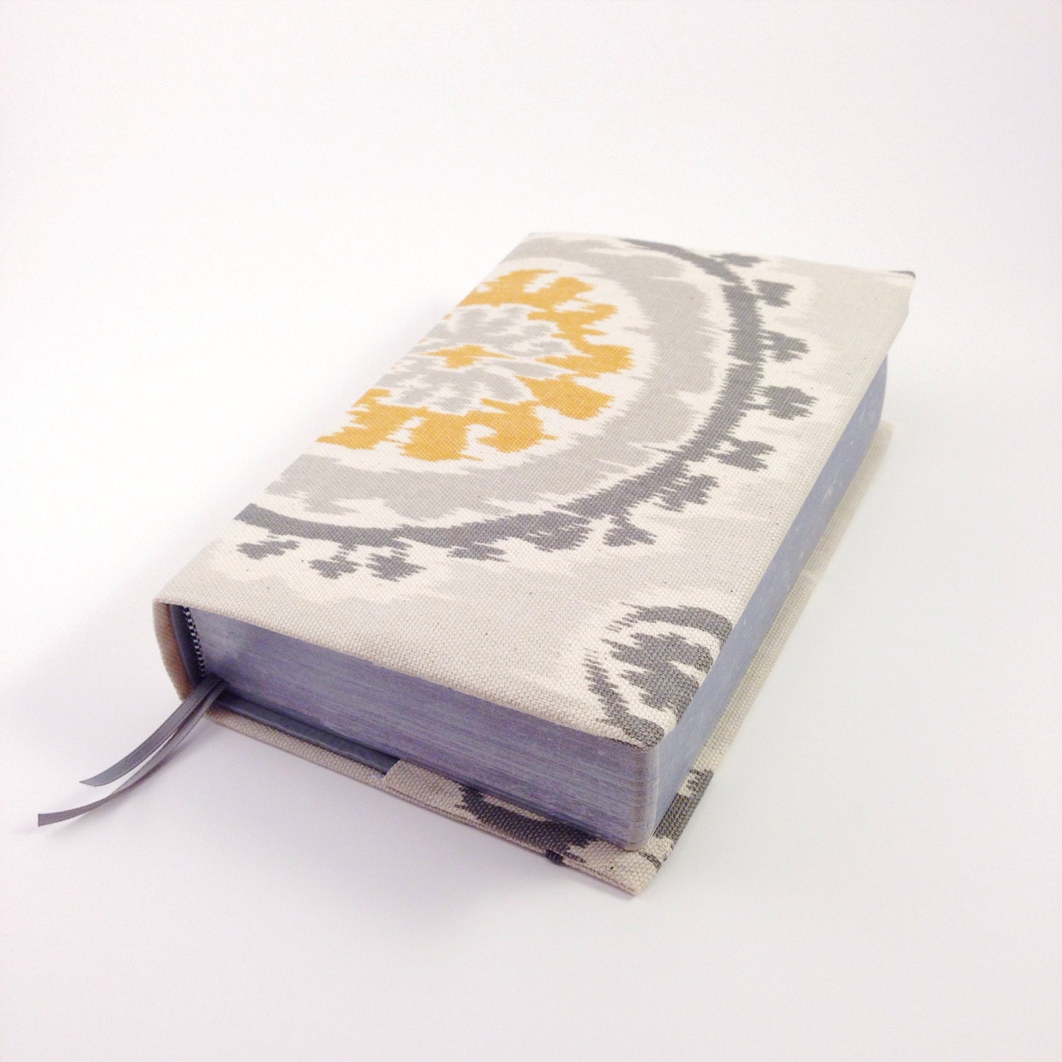 Revised NWT Bible Cover Gray & Yellow Ikat