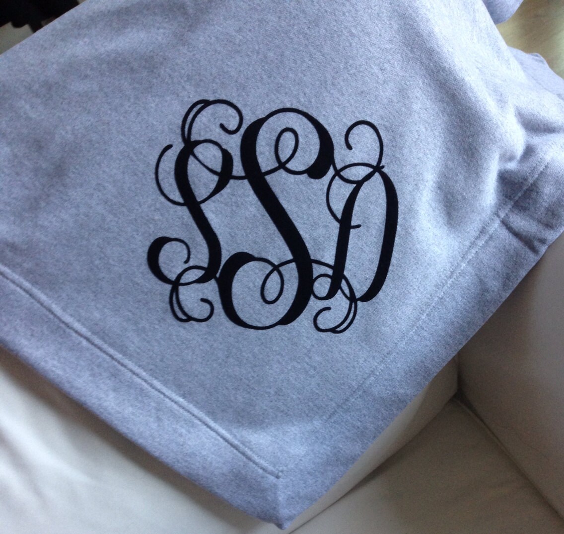 Personalized Monogrammed Sweatshirt Blanket Wedding Gift