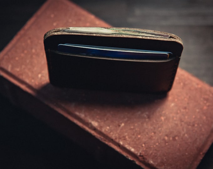 Horween Leather Card holder/ Chromexcel Card Case/Leather Cardholder Wallet/Minimal Leather Wallet/