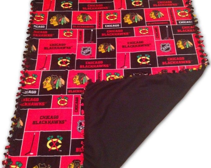 Chicago Blackhawks Fleece Blankets, Blackhawks Blanket, NHL Throw Blanket, NHL weighted blankets, Blackhawks plaid fleece fabric