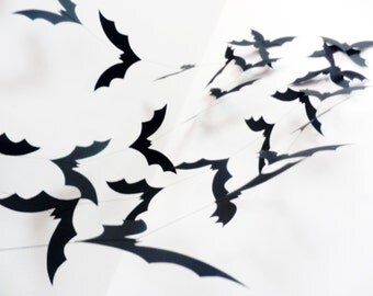 Halloween Garland, Bat Garland, Black Halloween Garland
