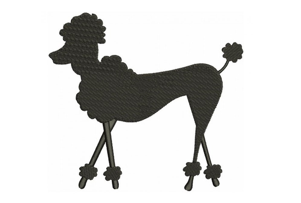 Download Poodle Dog Filled Digitized Machine Embroidery Design Pattern