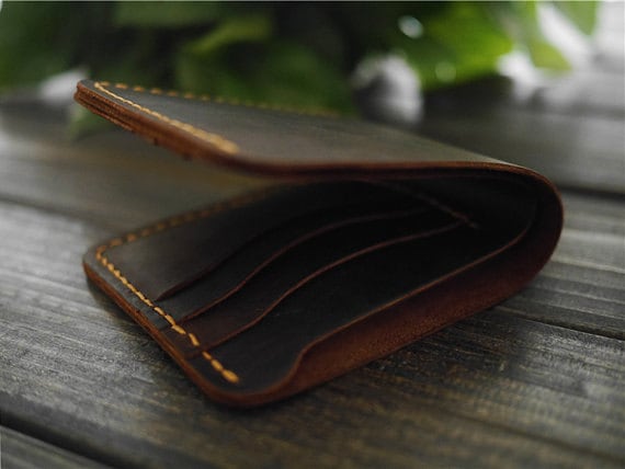 Custom Mens Leather Wallet Monogrammed Leather Wallet