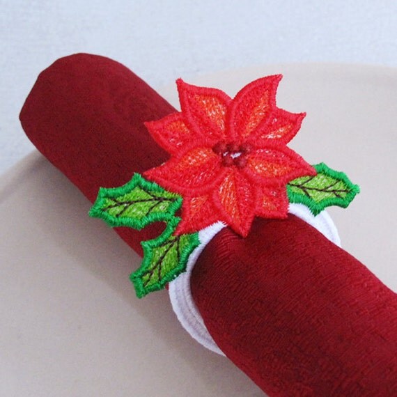 Items similar to FSL Christmas Napkin Rings 2 Free Standing Lace
