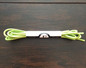 Lime Green Waxed Colored Round Oxford Dress Shoe Laces