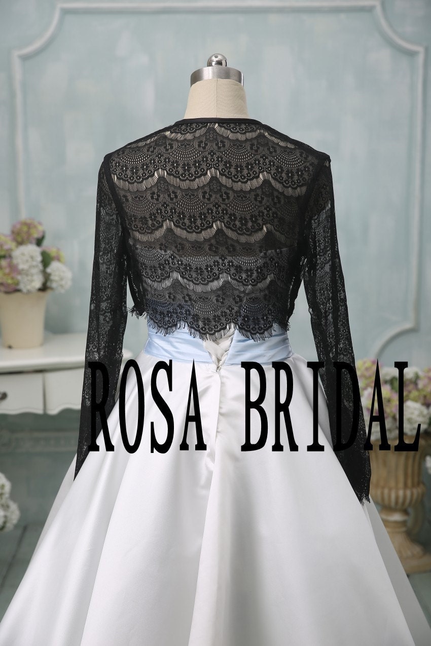 Black lace bolero jacket shrug Bridal black lace by rosabridal