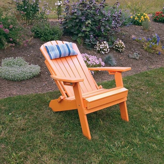 Recycled Plastic Folding Reclining Adirondack Chair