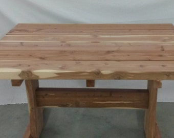 Cedar wooden picnic style table