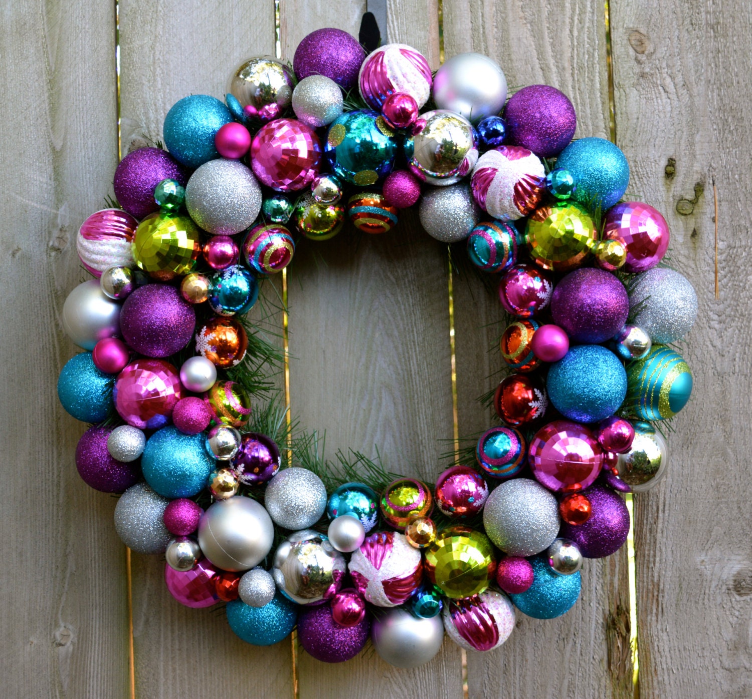 multi colored bright christmas ornament wreath multi colored bright christmas ornament wreath