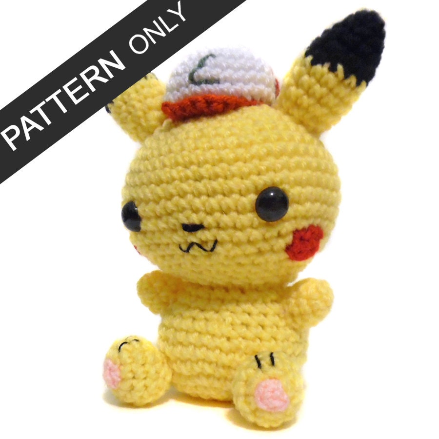 PATTERN Pikachu with Ash Hat Amigurumi Crochet by ...
