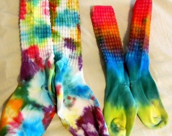 Rainbow Tie Dyed Irish Dance Poodle Socks
