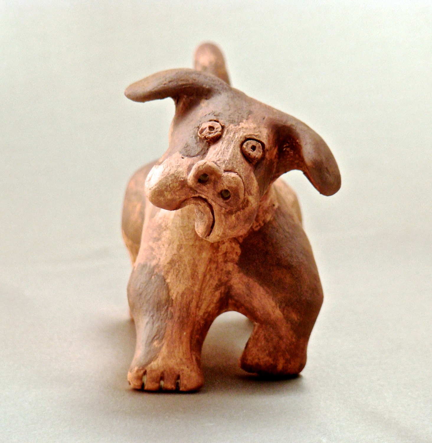 Whimsical Clay Hound Dog Sculpture Grayson