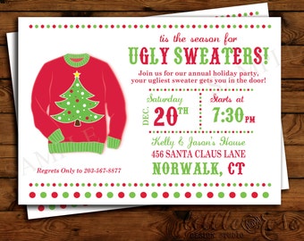 Ugly Sweater Holiday Party Invitation - Christmas Party Invite - Ugly ...