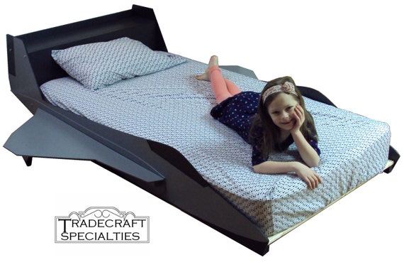 Fighter jet twin kids bed frame - handcrafted - airplane themed ...