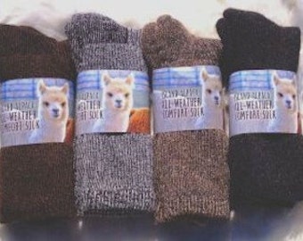 All Weather Alpaca Sock for Men/Women. Made in the USA by Our Local Fiber Co-Op. Great Winter Sock for Hiking, Outdoor Sport or Birthday!