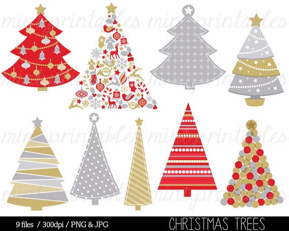 free silver christmas tree clip art - photo #44