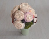 Textile bouquet Flower bouquet Original winter gift House decor Table decor Coloured flowers Standing fiber bouquet Valentine's Day gift