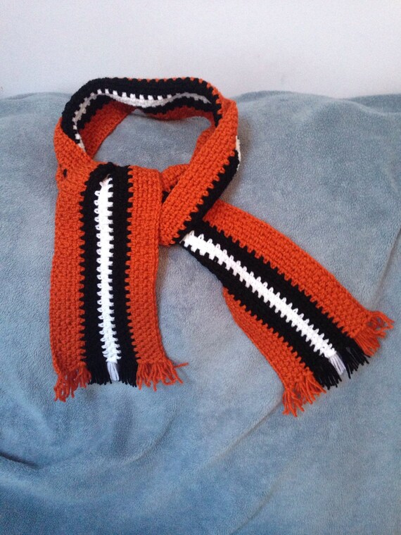 Crochet men's scarf striped choose colors men's