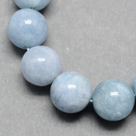 6mm, Aquamarine Beads, Light Blue Gemstone Beads, Blue Stone Beads ...