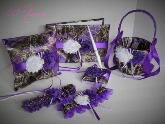 Purple Camo Wedding Set Purple Camouflage by TheMomentWedding