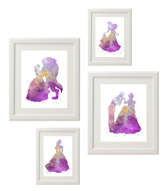 Items similar to Disney Princess  silhouette Wall Art  Girl 