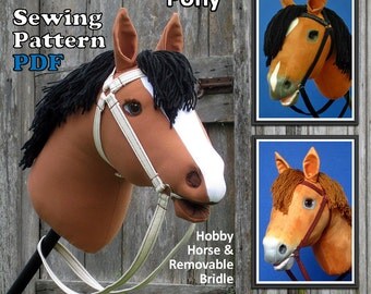 Sewing Pattern PDF Hobby Horse "Wish for a Pony" KidsToy or Keepsake Full Sized Pattern pieces Instructions for Hobby Horse & Bridle.