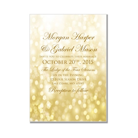 Bokeh Wedding Invitation 6