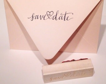 Calligraphy Save the Date Stamp