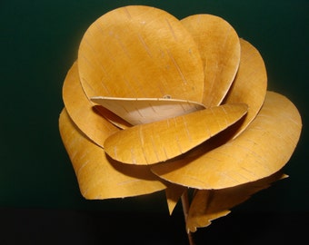 stylish rose from birch bark