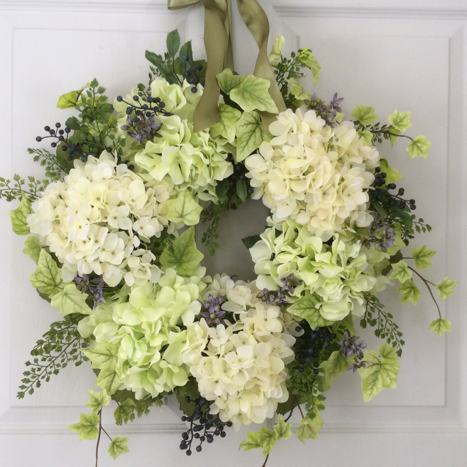 Spring Hydrangea Wreath Spring Door Wreath Summer By Reginasgarden