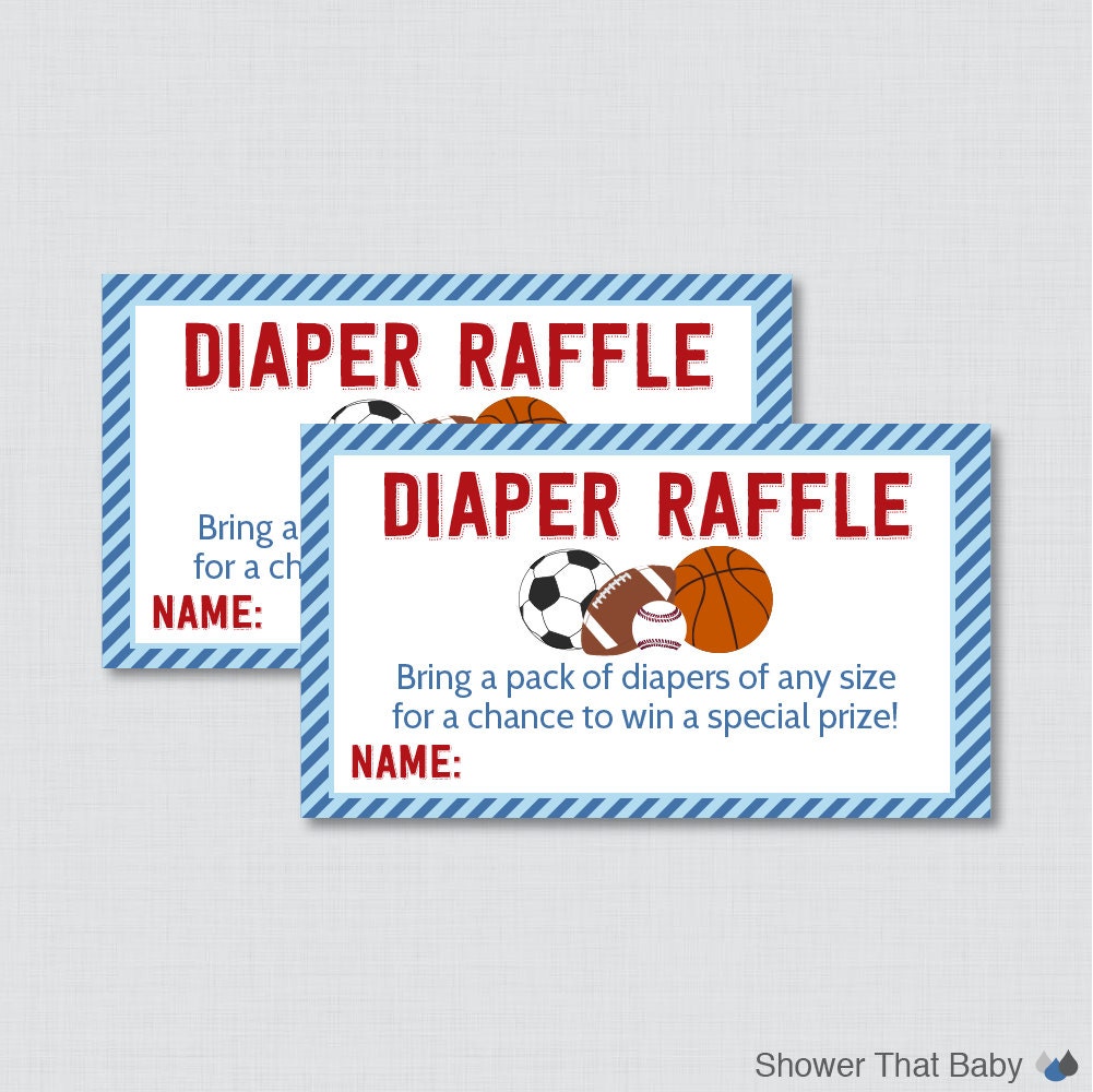 Sports Themed Baby Shower Diaper Raffle Tickets by ... Sports Themed Baby Shower Diaper Raffle Tickets by ...