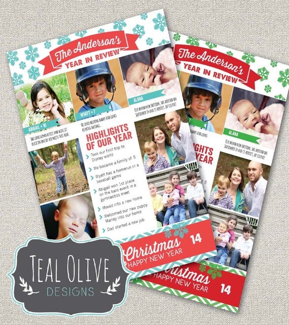 Elegant 10 Year In Review Christmas Card