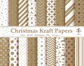 Christmas Kraft Paper Pack Digital Printable Designs Instant Download Scrapbooking Collection - Reindeer Stars Stockings - Pack of 18 Christmas Kraft Paper Pack Digital Printable Designs Instant Download Scrapbooking Collection - Reindeer Stars Stockings - Pack of 18