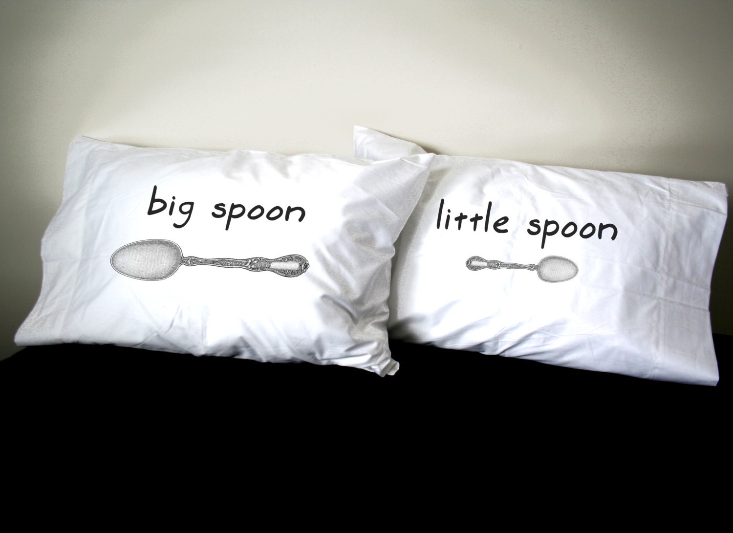 Big Spoon Little Spoon pillowcase set Wedding Gift Couples