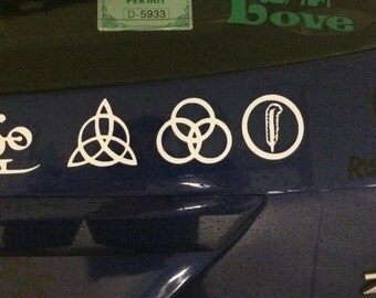 Led Zeppelin Runes All 4 Decal vinyl window sticker car truck jdm rock music