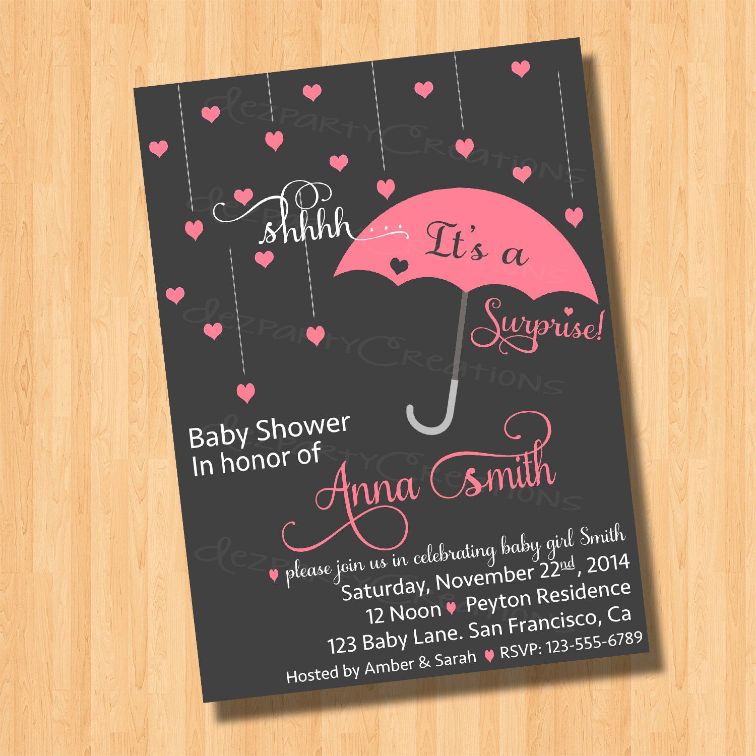 Surprise Baby Shower Invitation Printable by DezCustomCreations