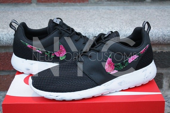 nike shoes with floral swoosh