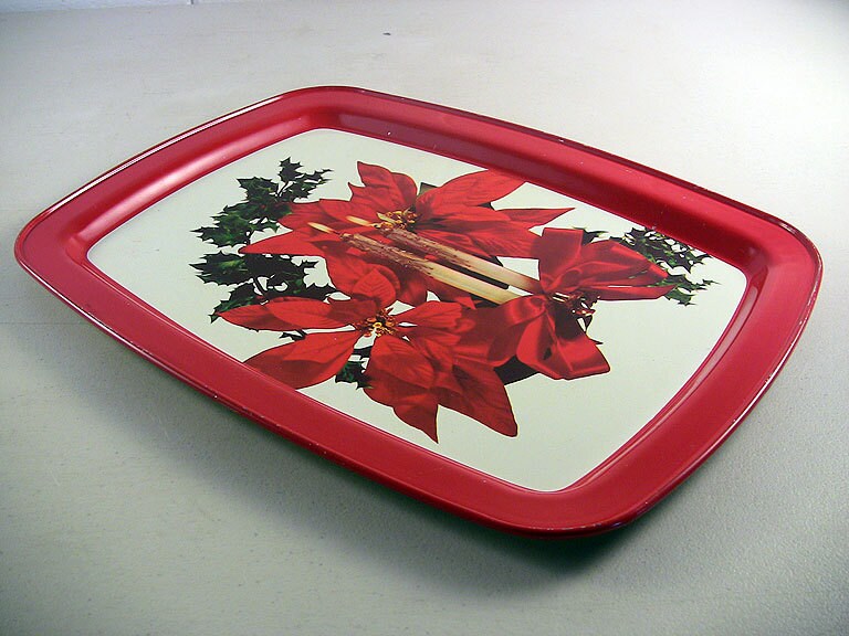 vintage christmas decor metal serving tray by vintage christmas decor metal serving tray by
