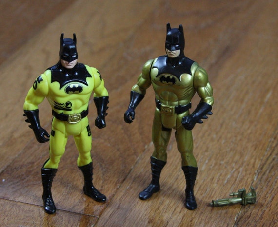 Items similar to Batman Action Figures Gold and Yellow (1990 Vintage