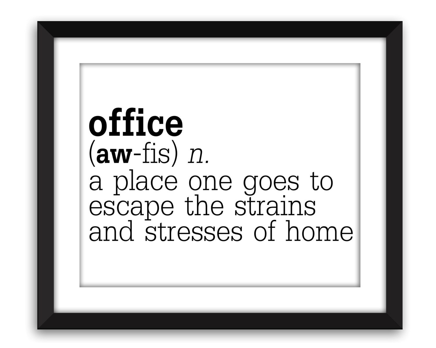 funny office definition print humorous work poster gift for