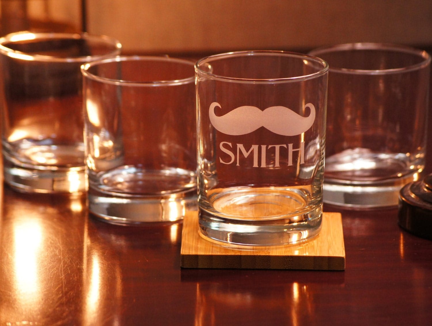 Custom Whiskey Glasses Set of 4 Personalized