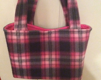 pink plaid handbag