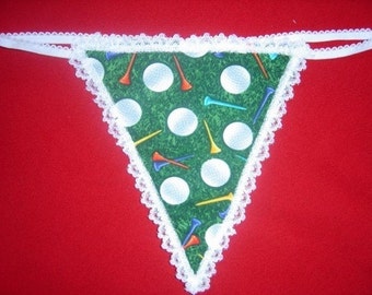 Womens GOLF BALLS TEES G-String Thong Lingerie Panty Underwear