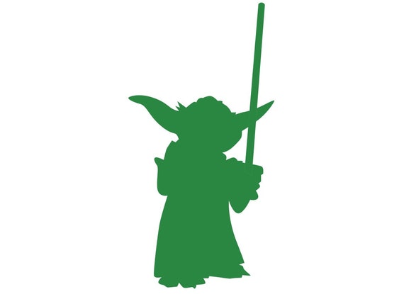 Items similar to Yoda Silhouette Paper Ephemera Cut Out