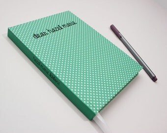 dear baby journal - gift for new mom - personalized baby book in polka dot design