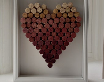 Items Similar To Large Ombre Wine Cork Heart For Wedding Or Hanging On Etsy