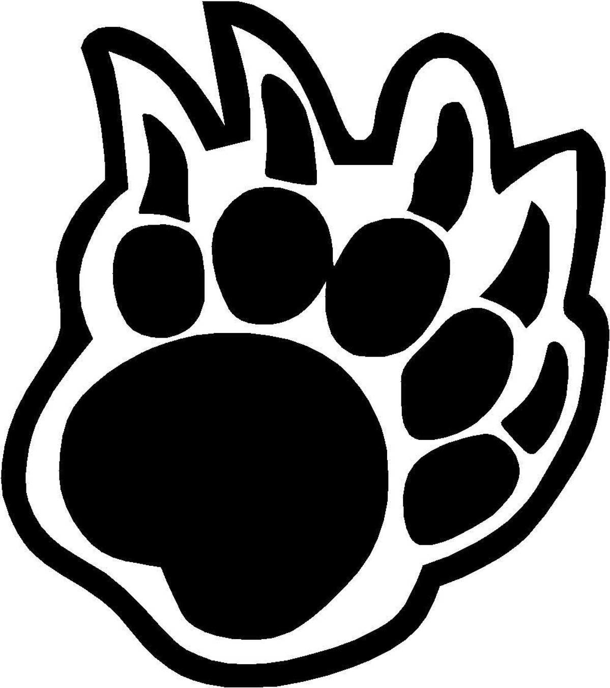 Bear Claw Paw Print Vinyl Decal Sticker 3.33 x