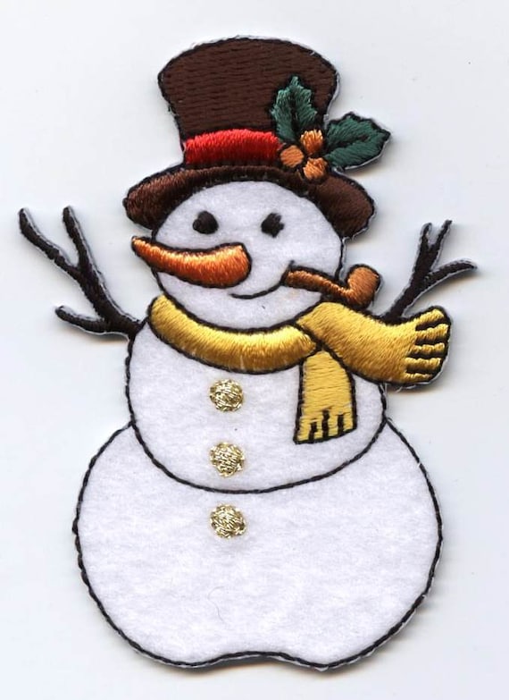 Snowman with Pipe Iron on Applique 156097A by WholesaleApplique