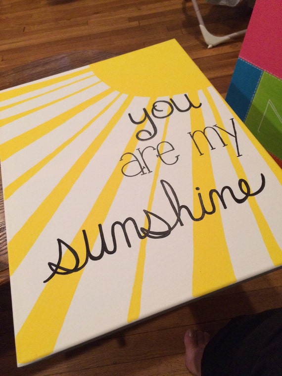 You are my sunshine canvas painting. 11x14in by SimplicityPaints