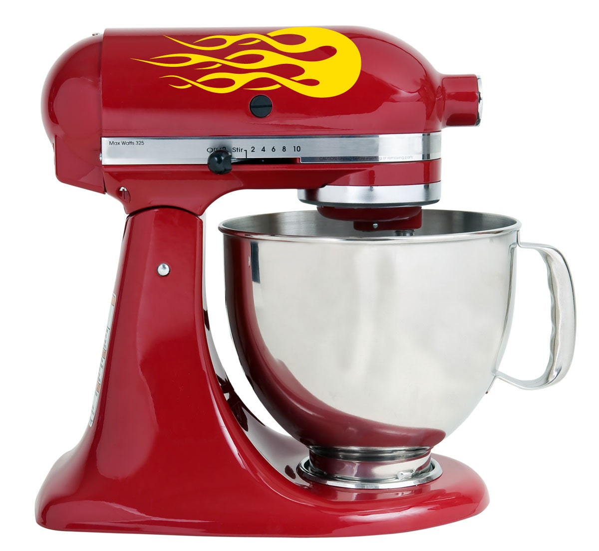 Yellow Flames Bakery Kitchenaid Mixer Mixing Machine Decal Art